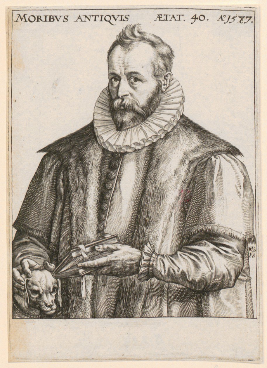 Portret Justusa Lipsiusa autorstwa Hendrick Goltzius