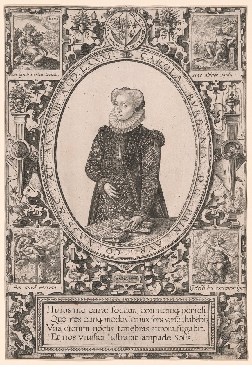 Portret Charlotte de Bourbon autorstwa Hendrick Goltzius