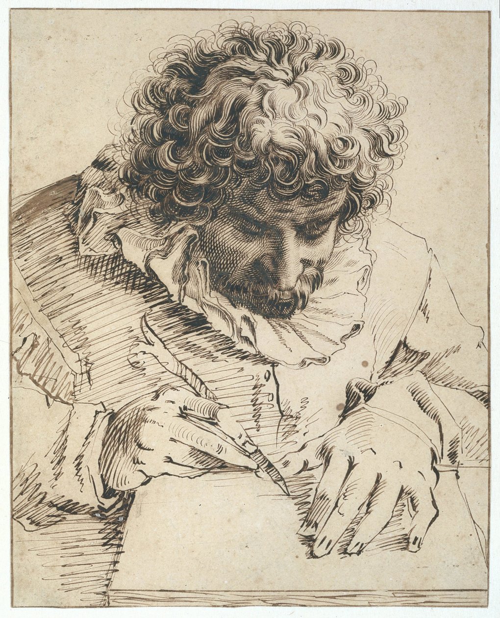Portret Gillisa van Breena, rysunek lub rycina na drewnie autorstwa Hendrick Goltzius