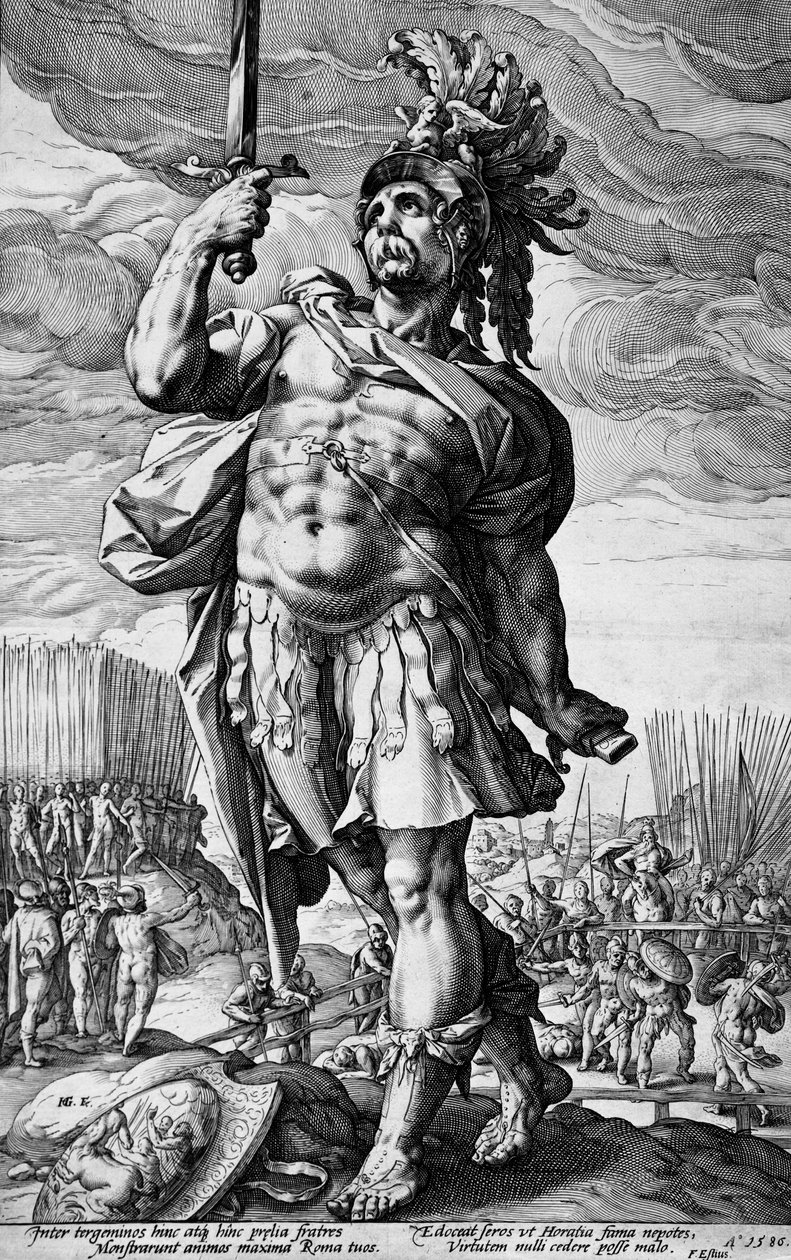 Horacy do publiczności autorstwa Hendrick Goltzius