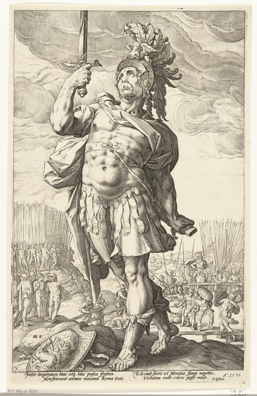 Publiusz Horacy De Romeinse holden (tytuł serii) autorstwa Hendrick Goltzius