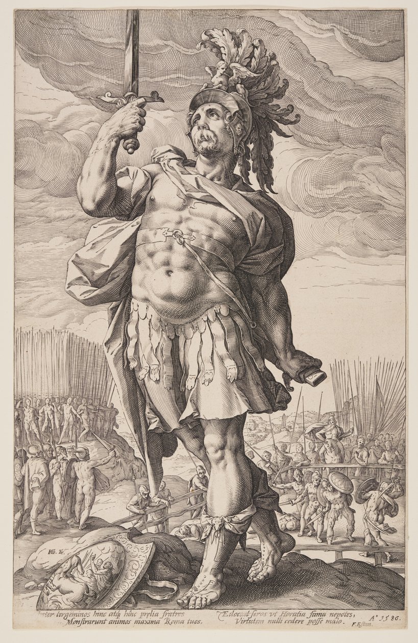 Publiusz Horacjusz, z "Bohaterów rzymskich autorstwa Hendrick Goltzius