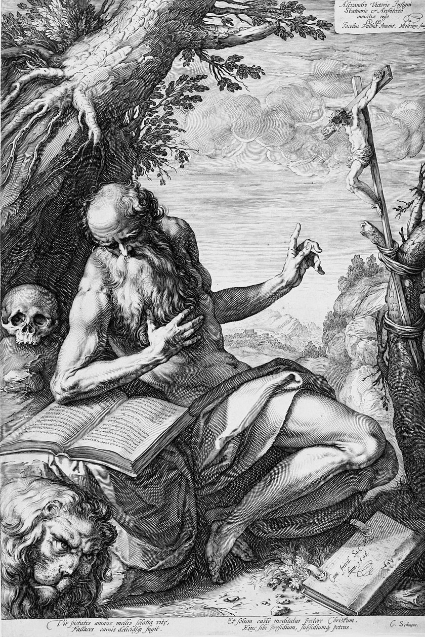 Święty Hieronim na pustyni autorstwa Hendrick Goltzius