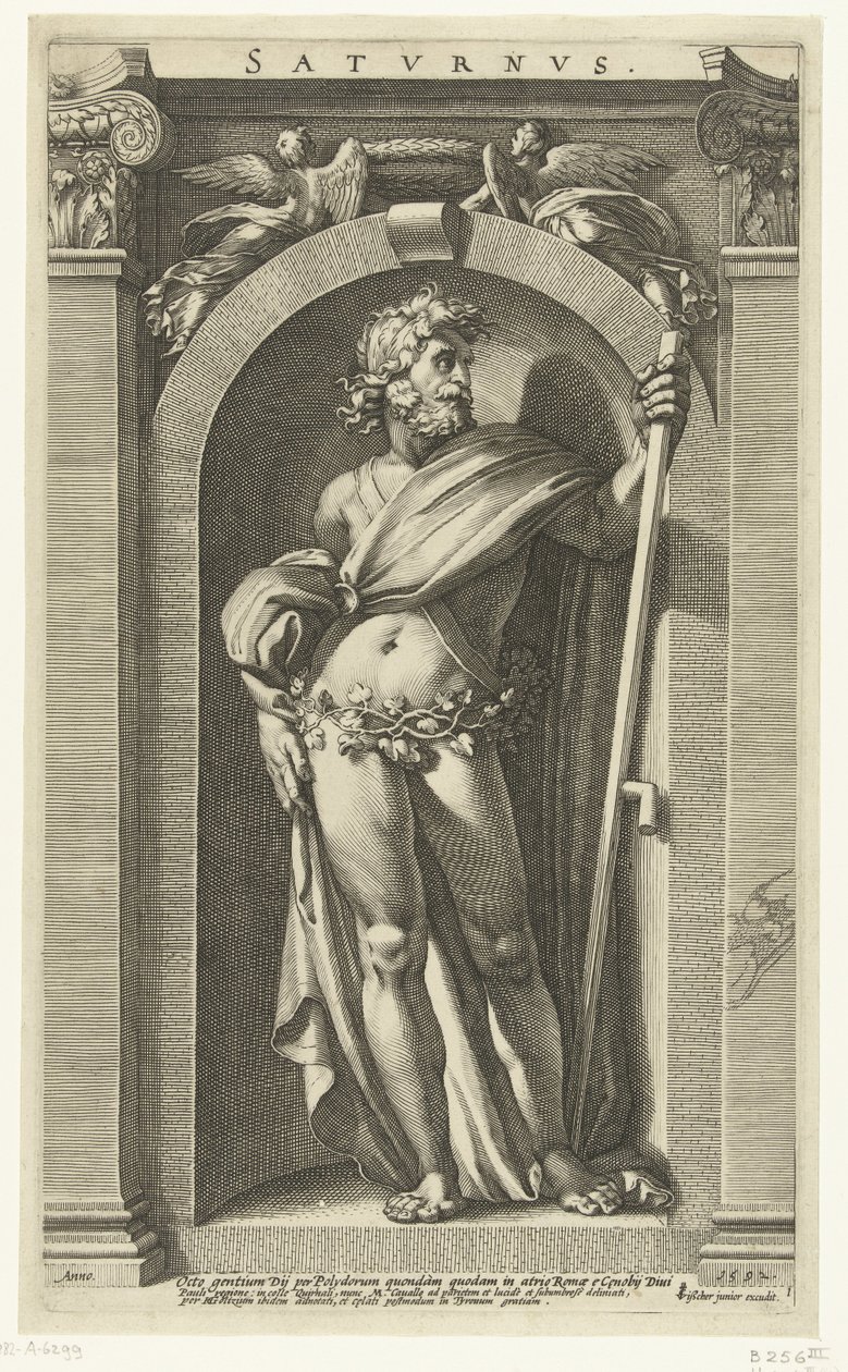 Saturn Saturn (tytuł na obiekcie) Ośmiu klasycznych bogów (tytuł serii) autorstwa Hendrick Goltzius