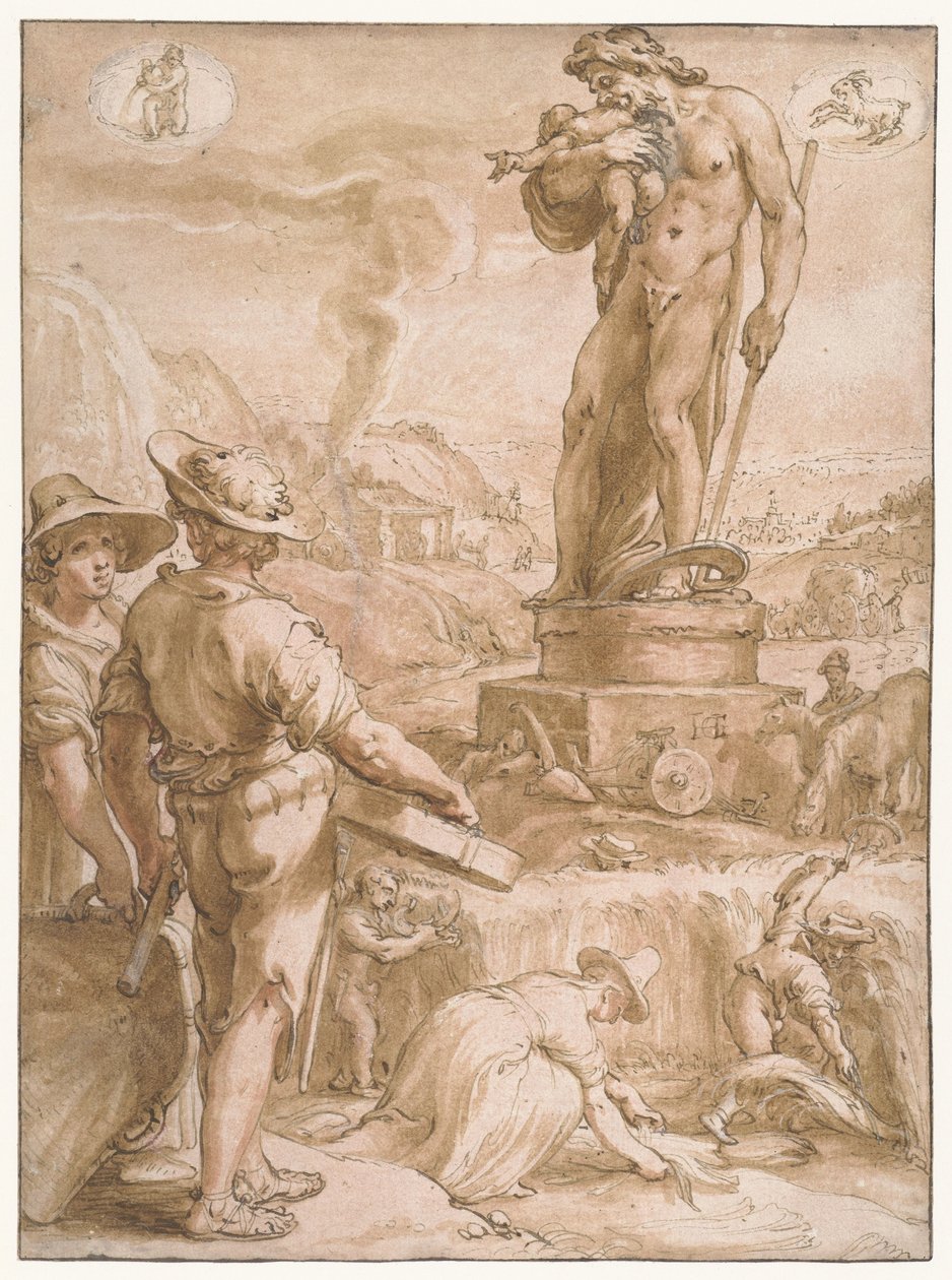 Saturn Siedem planet (tytuł serii) autorstwa Hendrick Goltzius
