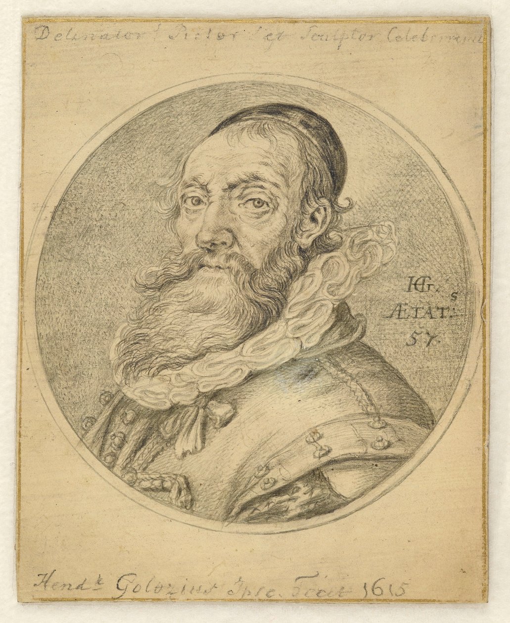 Autoportret. Okrąg w prostokącie autorstwa Hendrick Goltzius