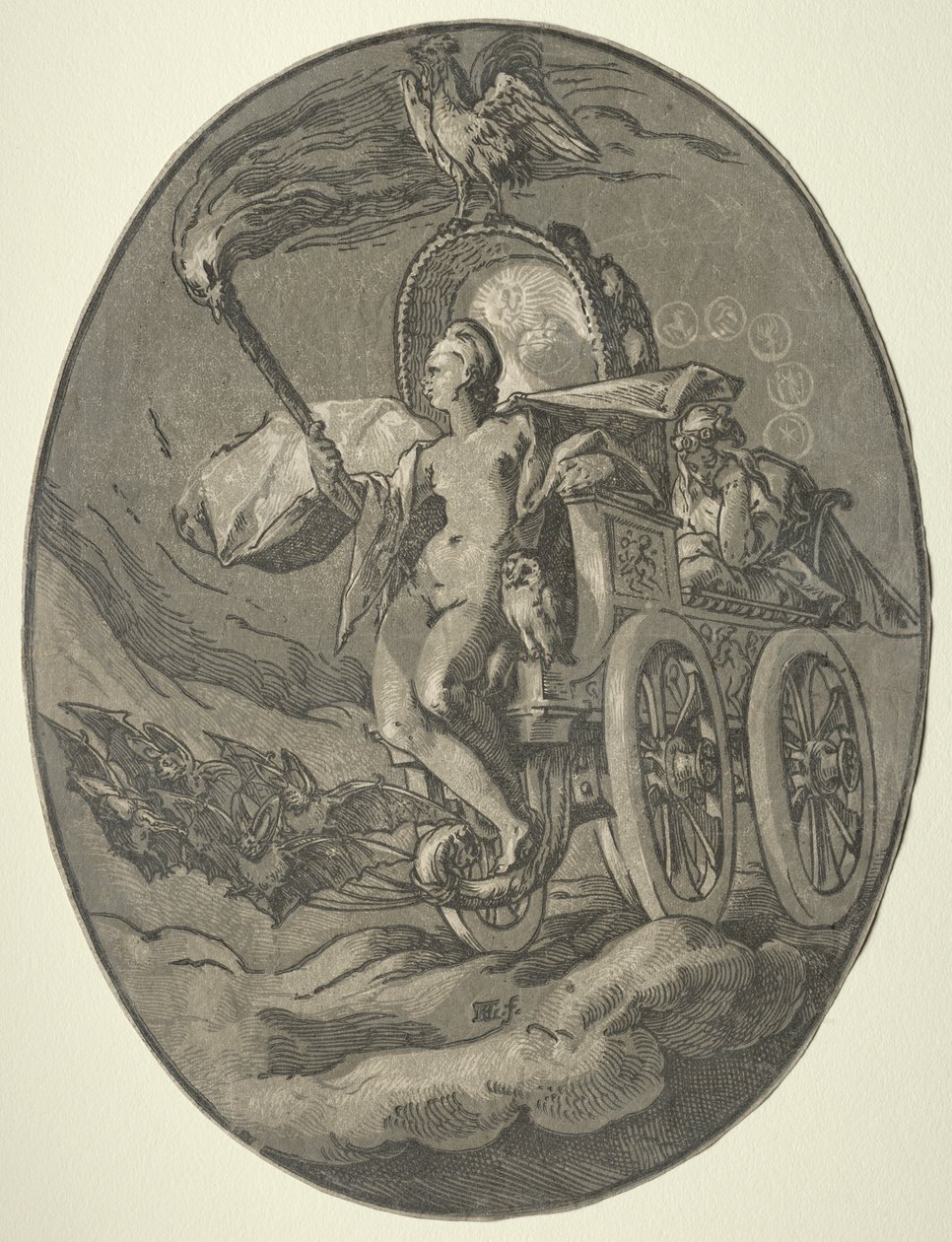 Siedem Bóstw: Nox (Noc) autorstwa Hendrick Goltzius