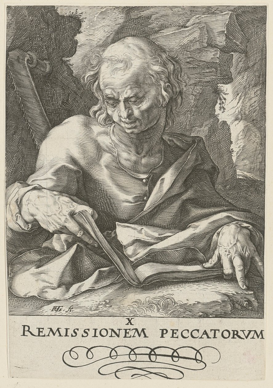 Simon, arkusz 11 z serii „Chrystus, dwunastu apostołów i Paweł” autorstwa Hendrick Goltzius
