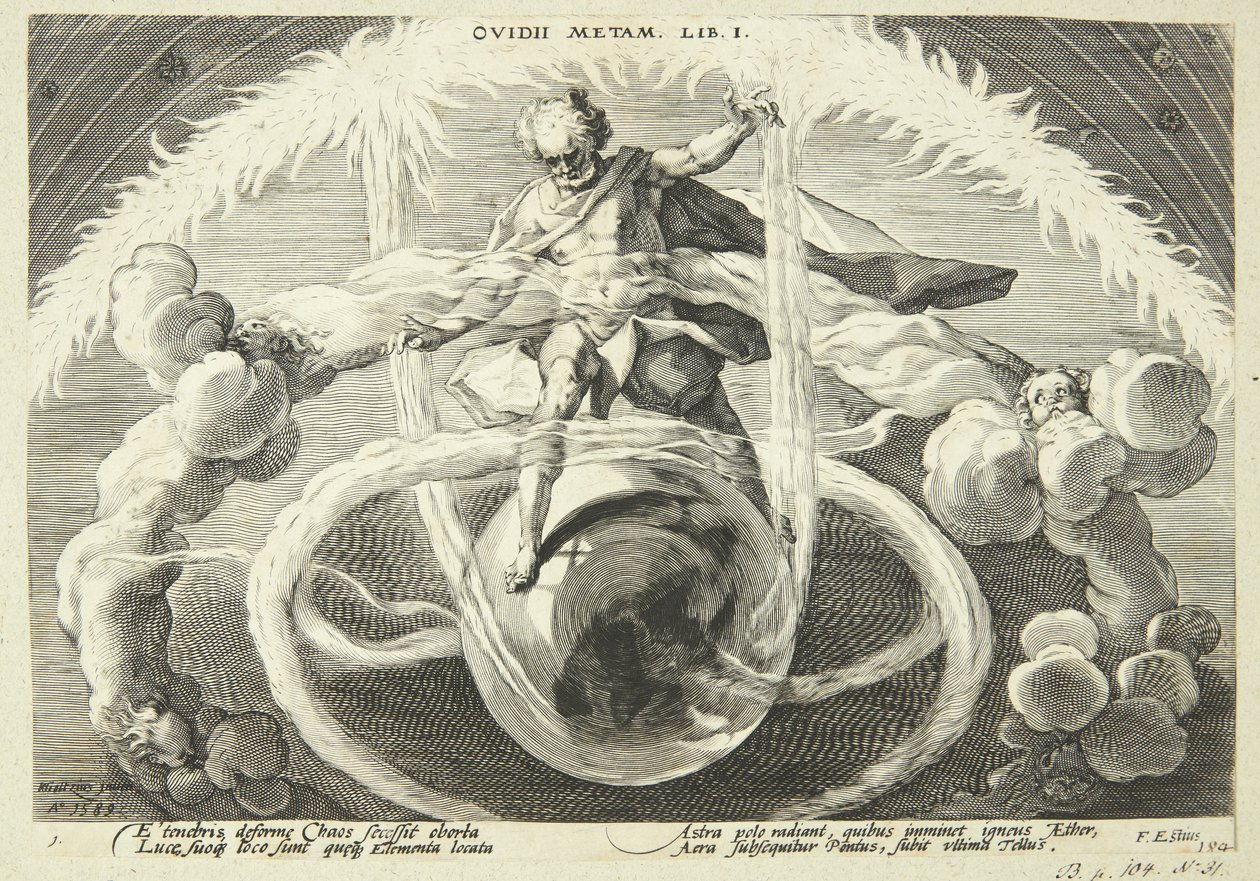 Stworzenie czterech żywiołów autorstwa Hendrick Goltzius