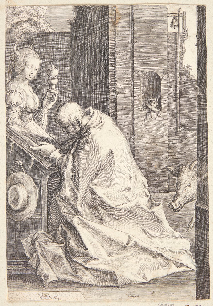 Pokusy św. Antoniego autorstwa Hendrick Goltzius