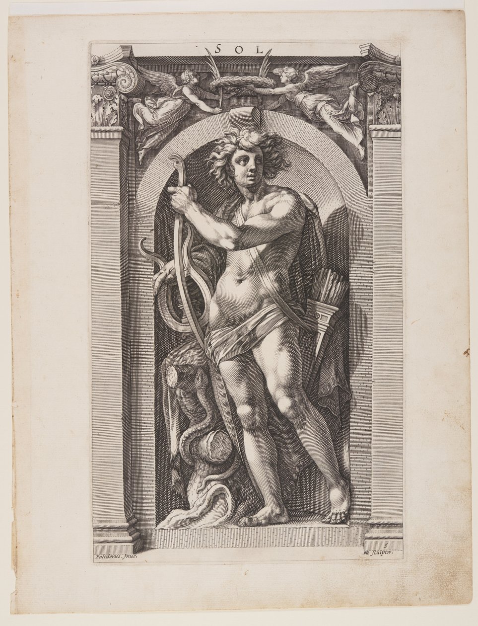 Sol, z Ośmiu pogańskich bogów autorstwa Hendrick Goltzius