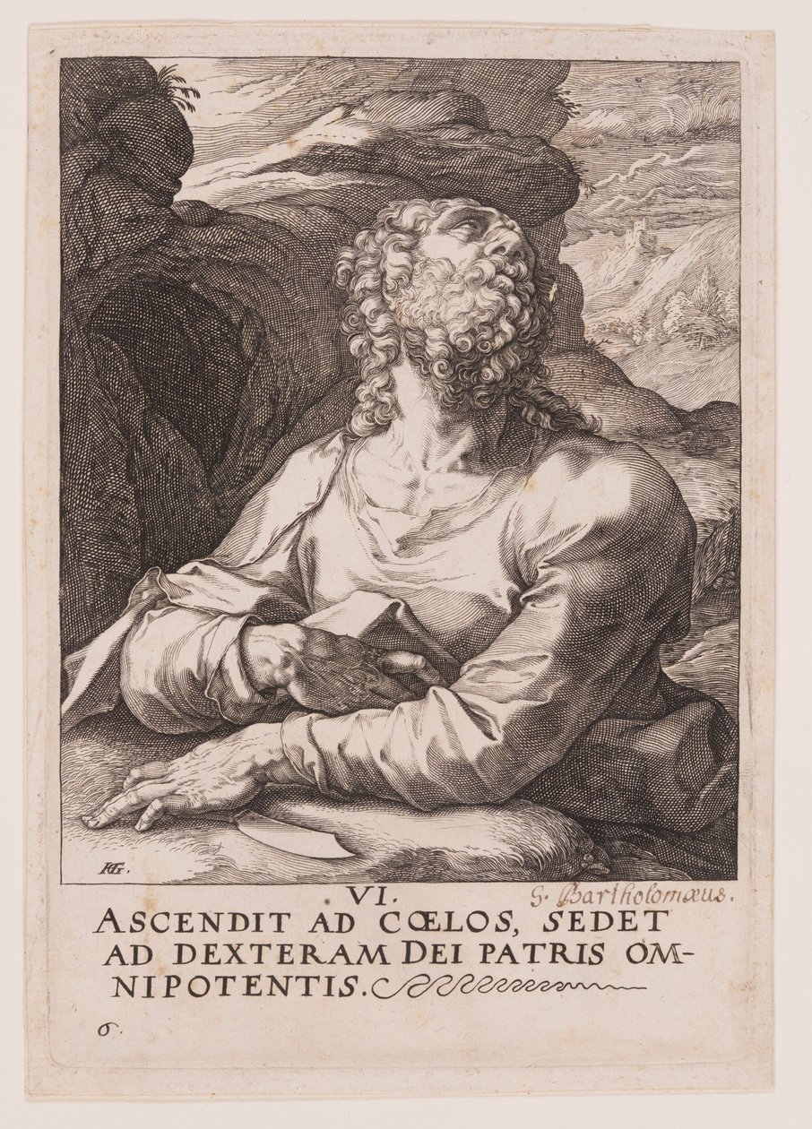 Bartłomiej od Chrystusa, Apostołów i św. Pawła z Credo autorstwa Hendrick Goltzius