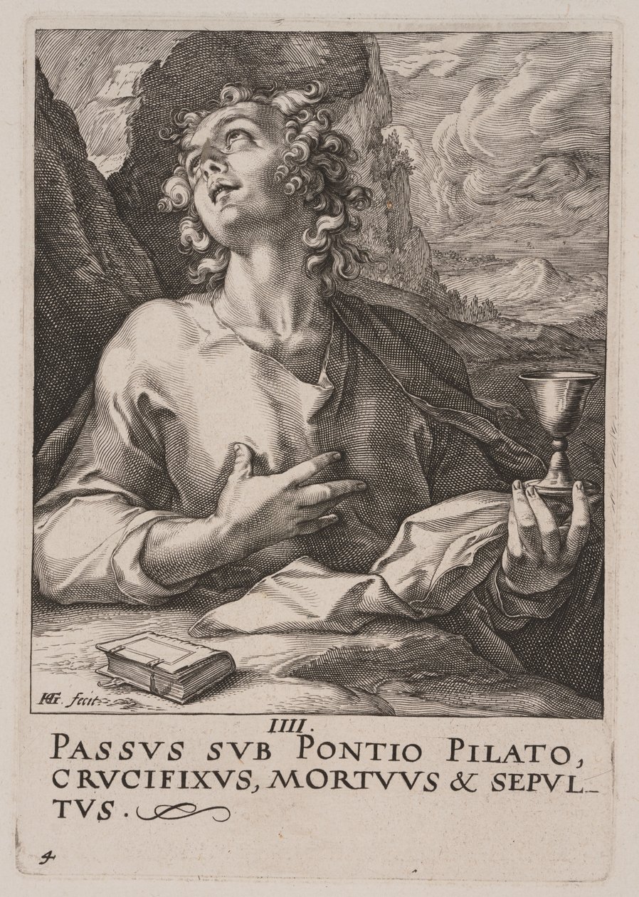 Święty Jan od Chrystusa, Apostołowie i święty Paweł z Credo autorstwa Hendrick Goltzius