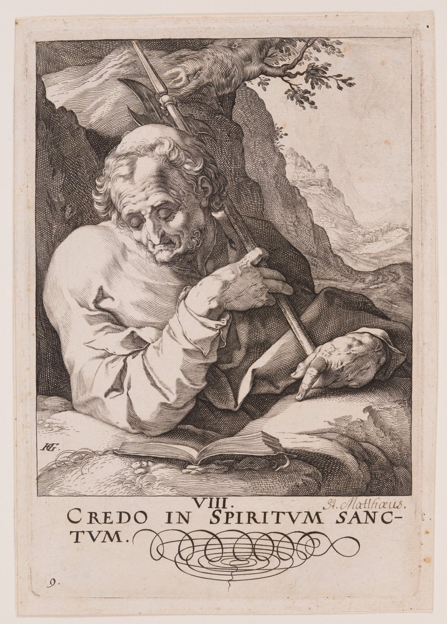 Mateusz, od Chrystusa, Apostołów i św. Pawła z Credo autorstwa Hendrick Goltzius