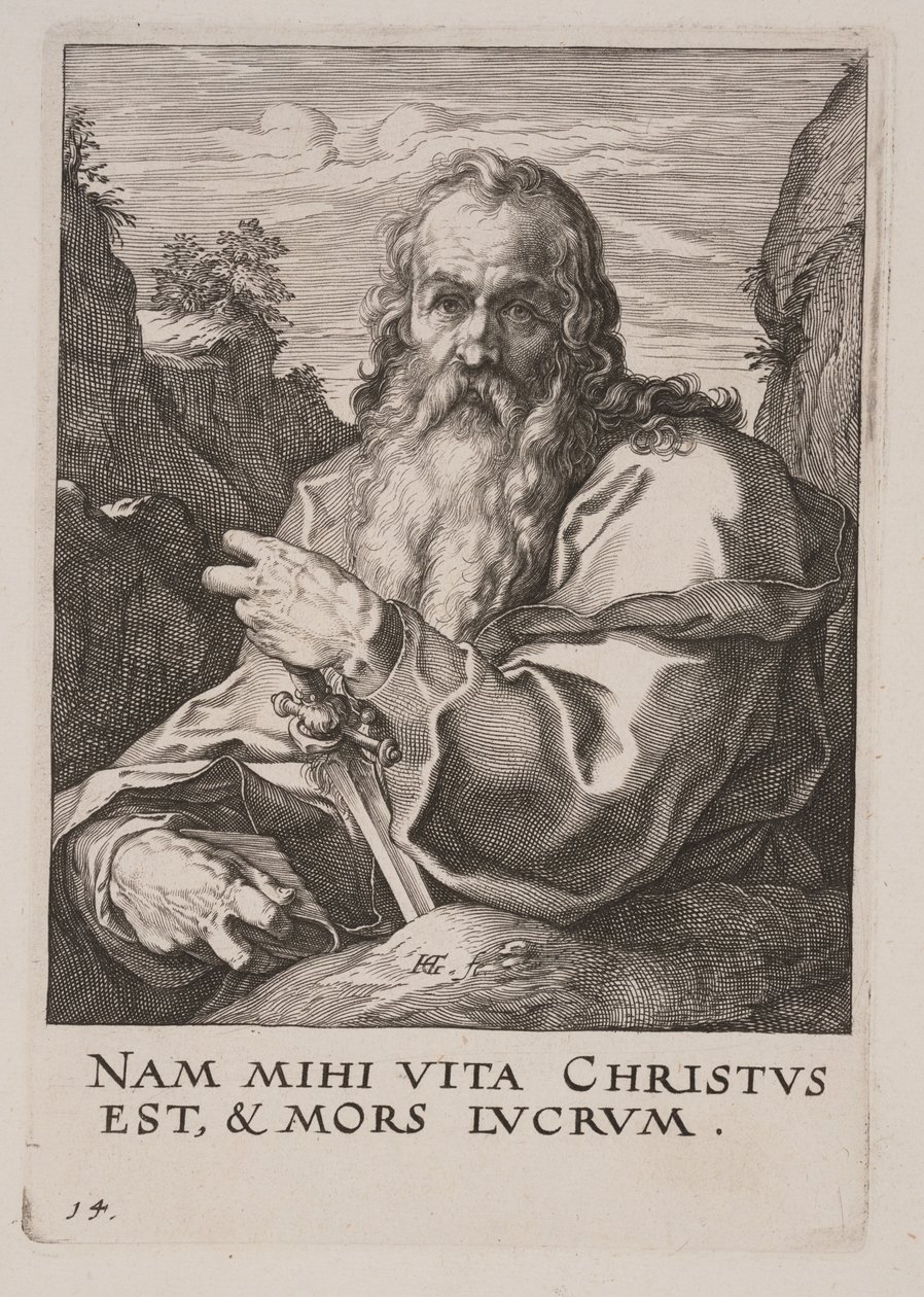 Paweł, od Chrystusa, Apostołów i św. Pawła z Credo autorstwa Hendrick Goltzius