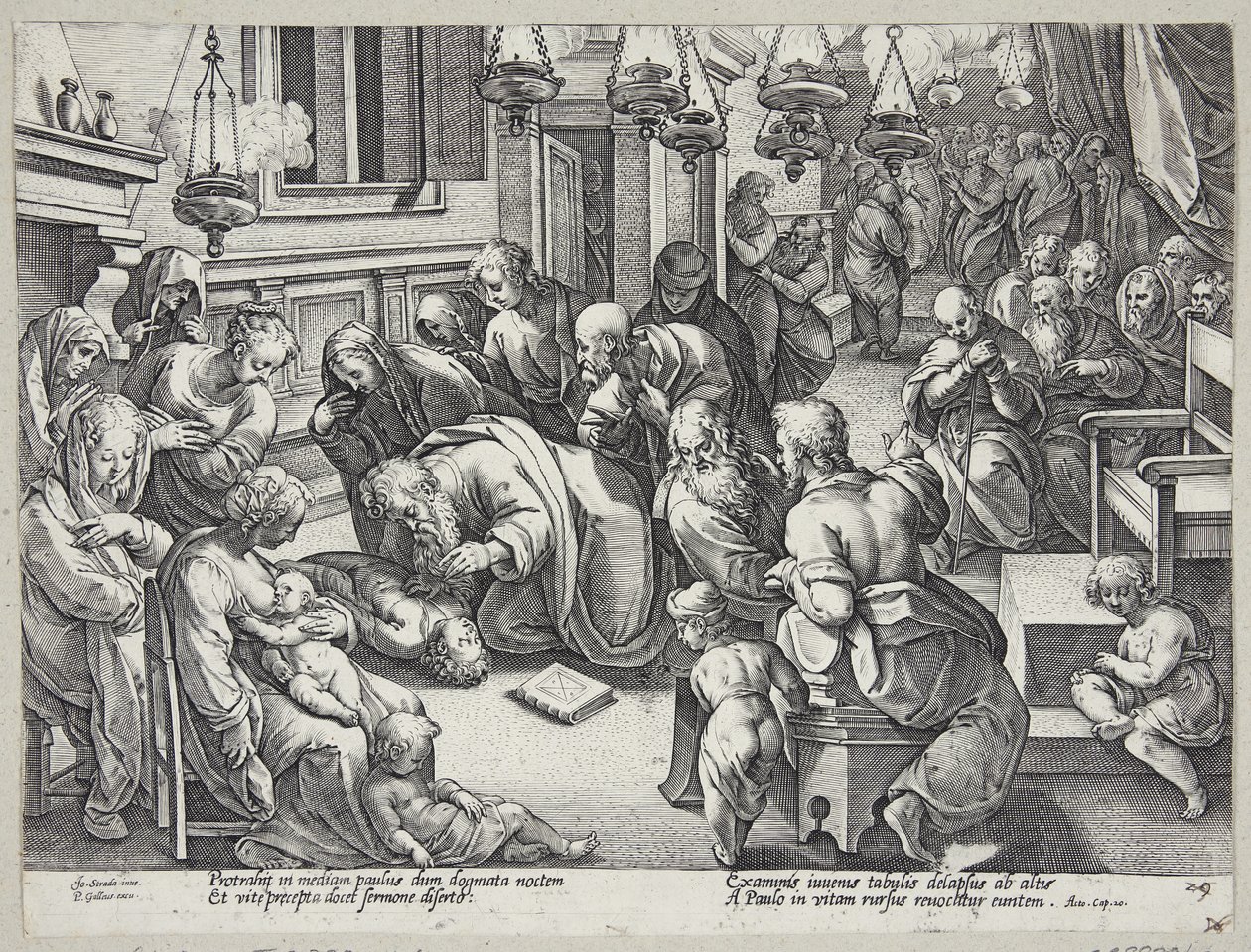 Św. Paweł podniósł Eutychusa autorstwa Hendrick Goltzius