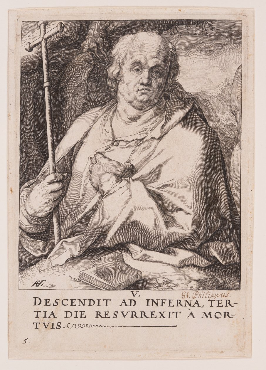 Filip, od Chrystusa, Apostołów i św. Pawła z Credo autorstwa Hendrick Goltzius