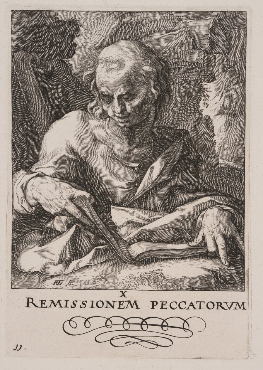 Święty Szymon od Chrystusa, Apostołów i Świętego Pawła z Credo autorstwa Hendrick Goltzius