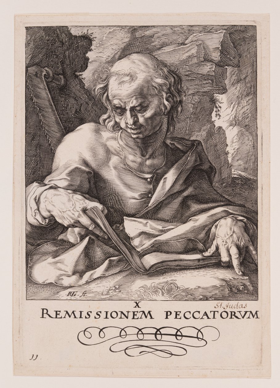 Święty Szymon od Chrystusa, Apostołów i świętego Pawła z Credo autorstwa Hendrick Goltzius