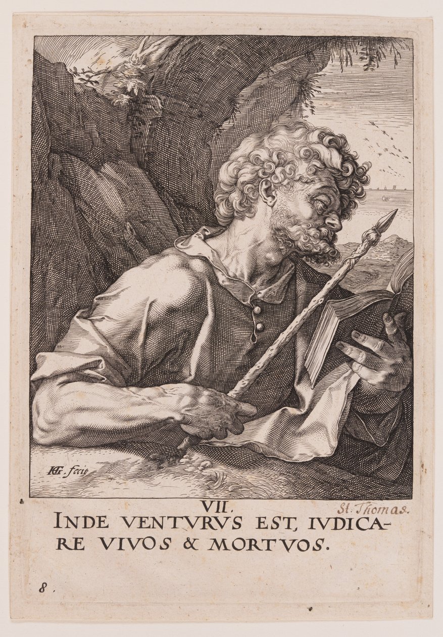 Tomasz, od Chrystusa, Apostołów i św. Pawła z Credo autorstwa Hendrick Goltzius