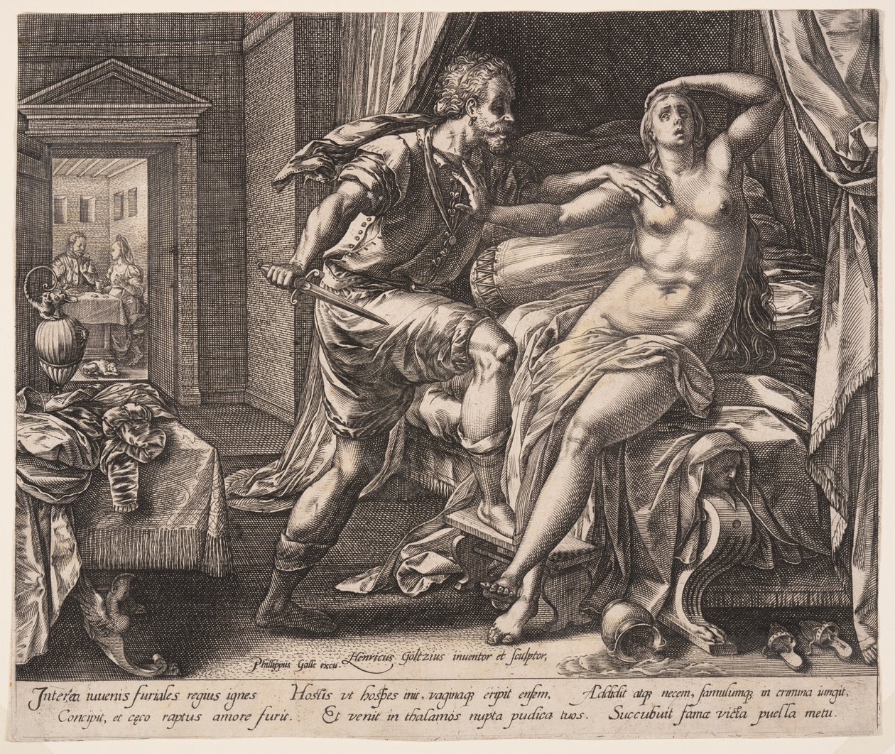 Tarkwiniusz i Lukrecja, z Opowieści o Lukrecji autorstwa Hendrick Goltzius