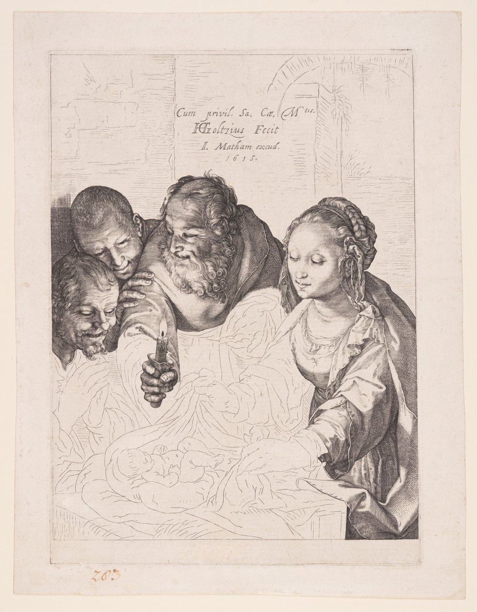 Adoracja pasterzy autorstwa Hendrick Goltzius