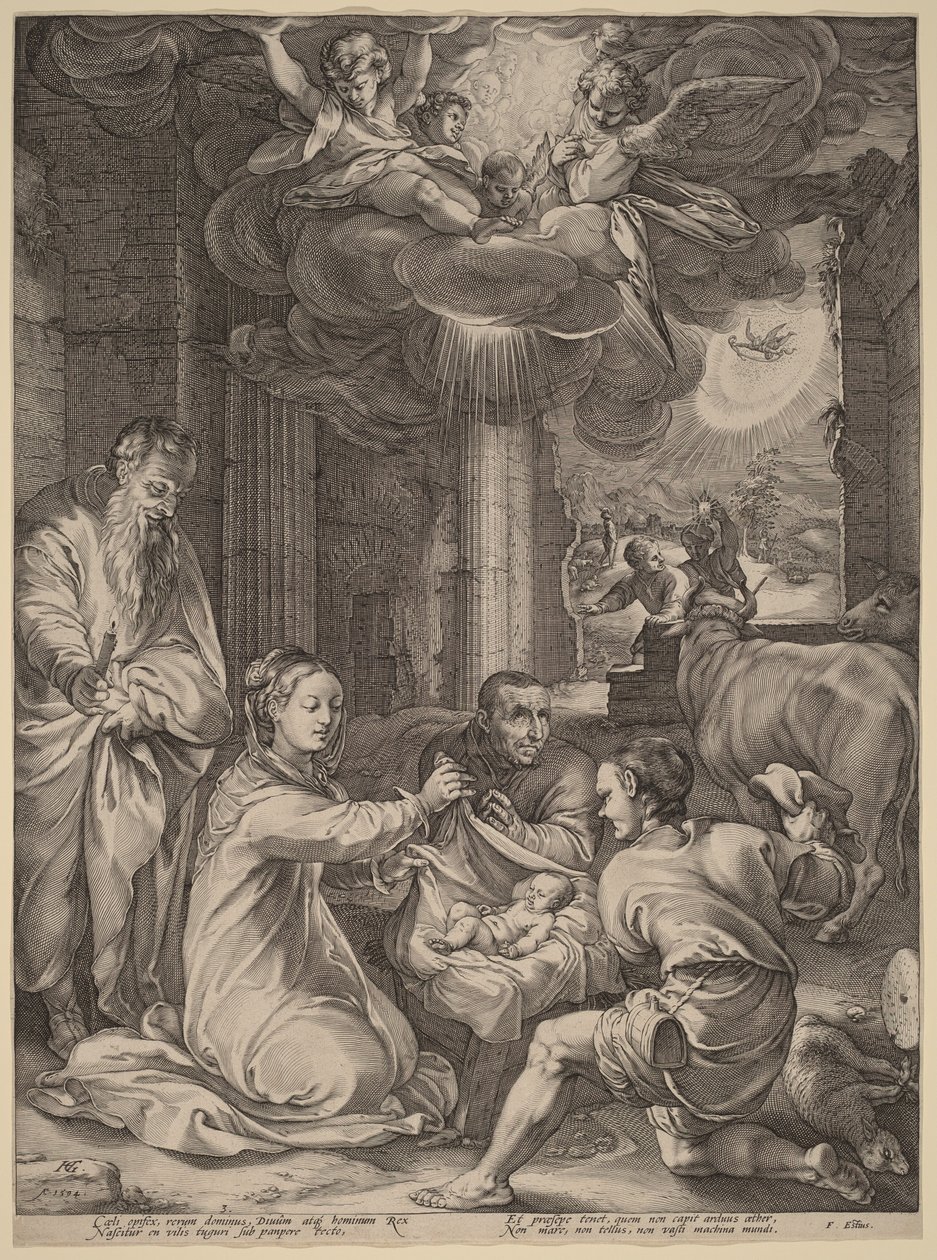 Pokłon pasterzy autorstwa Hendrick Goltzius
