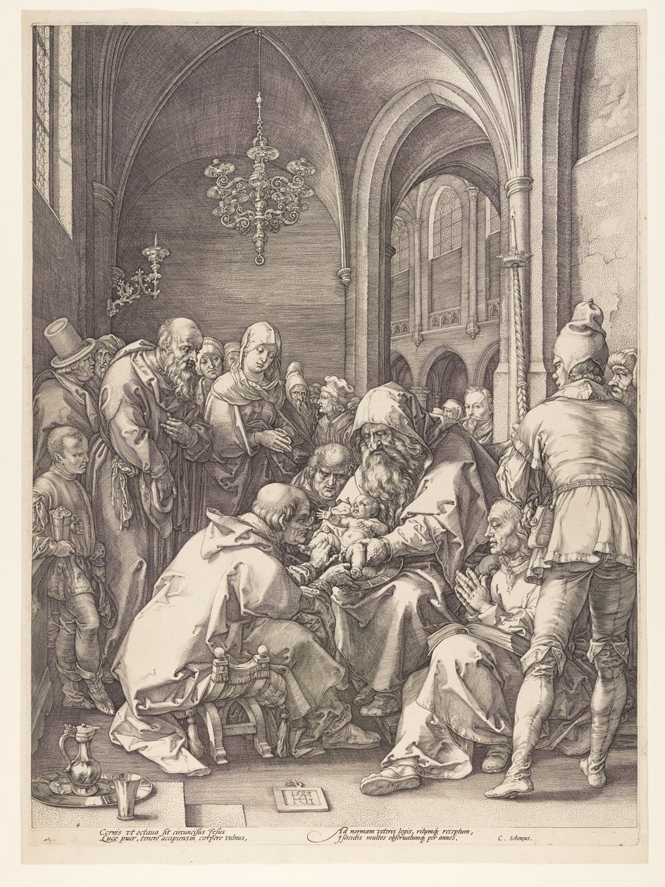 Obrzezanie, z Narodziny i wczesne życie Chrystusa autorstwa Hendrick Goltzius