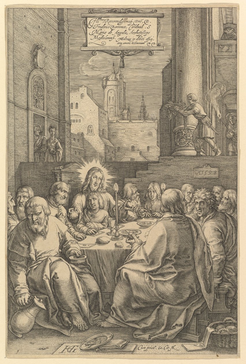 Ostatnia Wieczerza, z "Męki Chrystusa" autorstwa Hendrick Goltzius