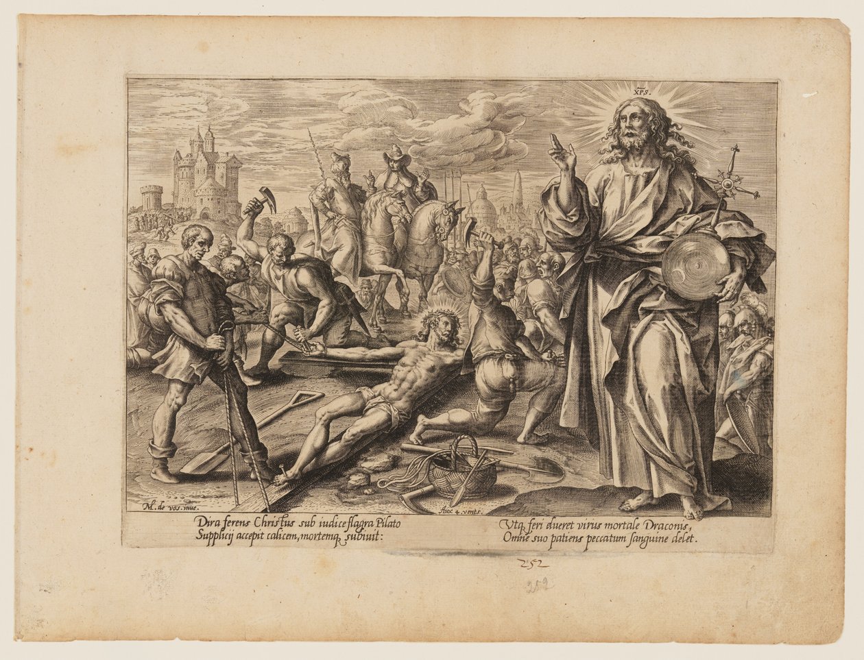 Męczeństwo Chrystusa, z Męczeństwo Chrystusa i Apostołów autorstwa Hendrick Goltzius