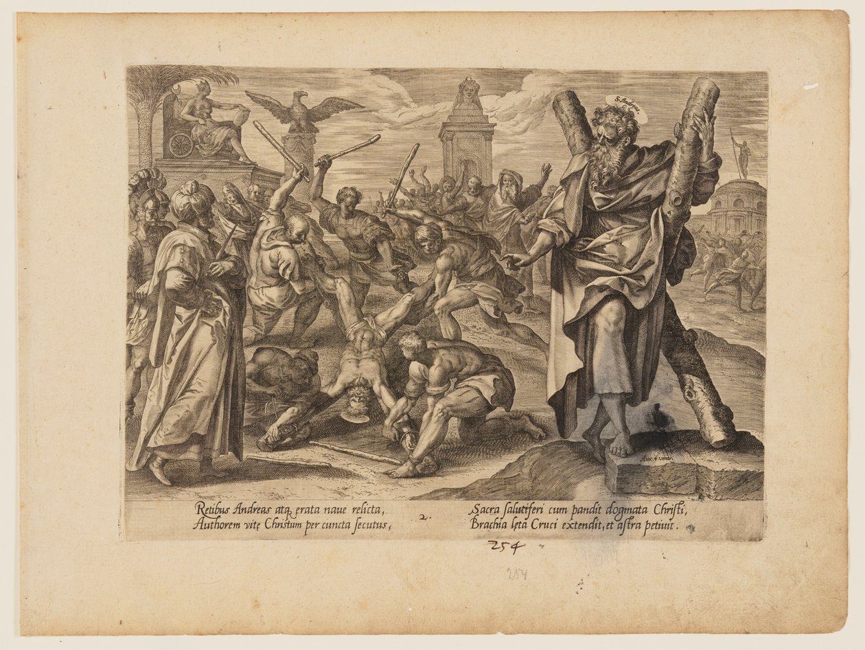Męczeństwo świętego Andrzeja, z Męczeństwo Chrystusa i Apostołów autorstwa Hendrick Goltzius