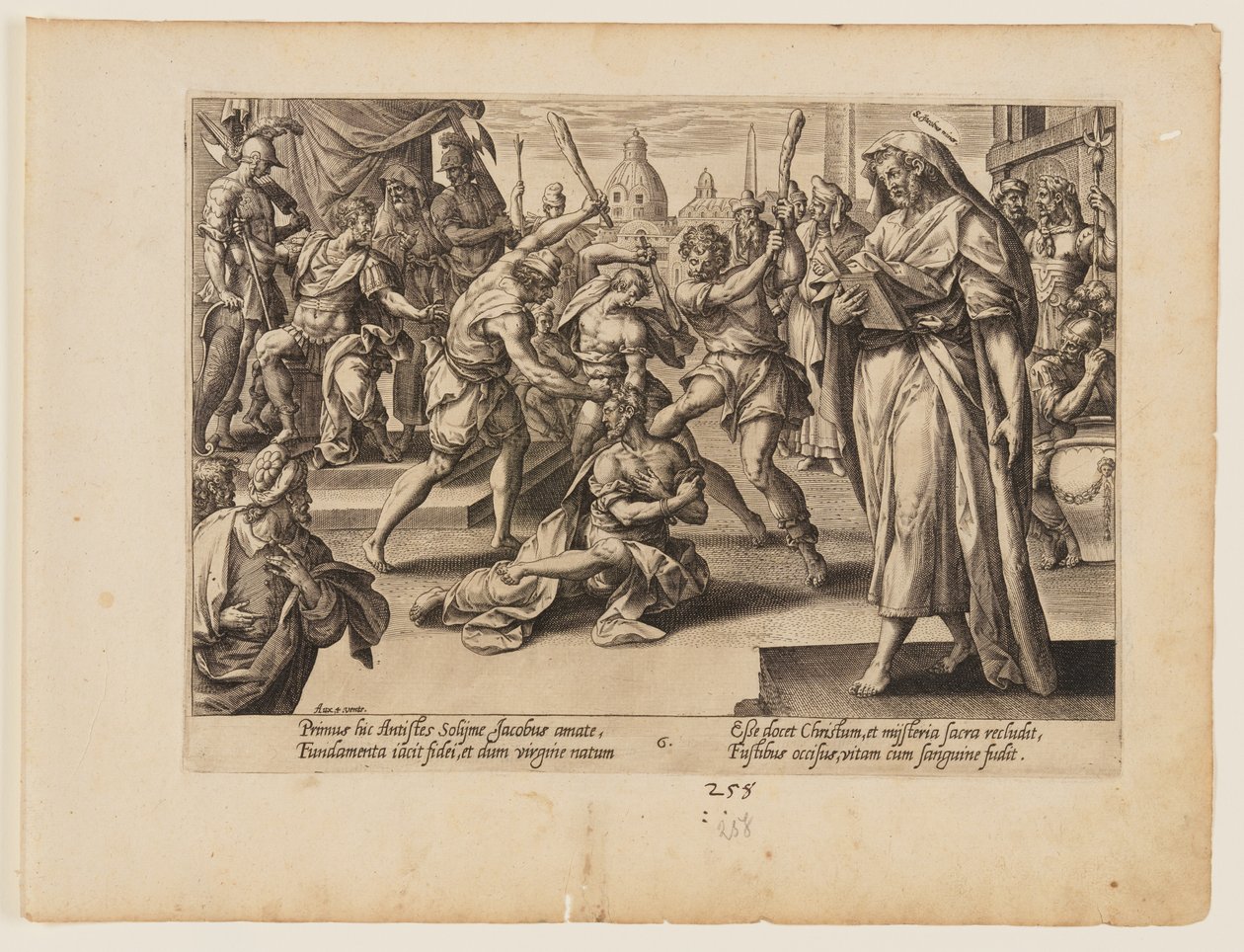 Męczeństwo św. Jakuba Mniejszego, z książki Męczeństwo Chrystusa i Apostołów autorstwa Hendrick Goltzius