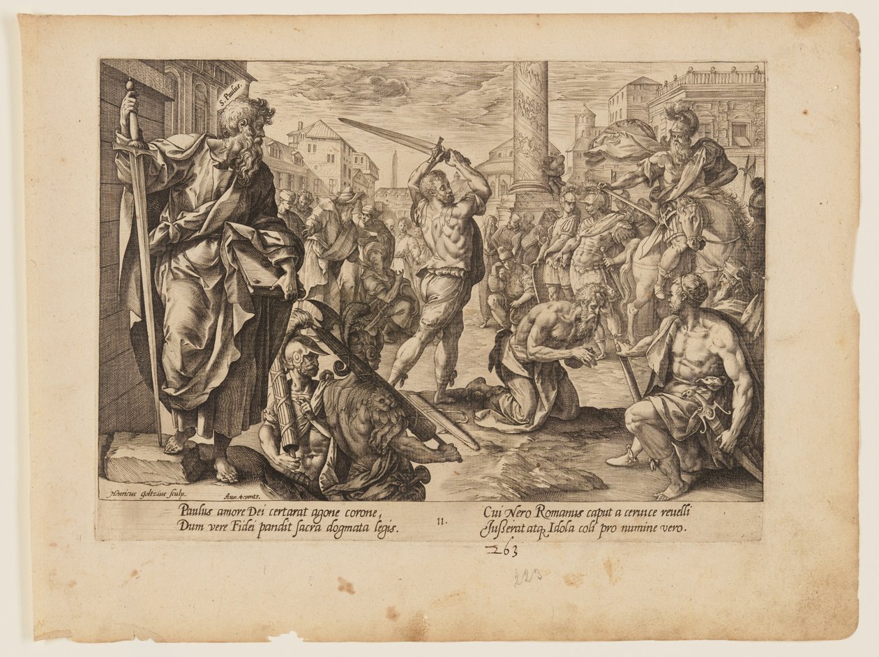 Męczeństwo św. Pawła, z książki Męczeństwo Chrystusa i Apostołów autorstwa Hendrick Goltzius