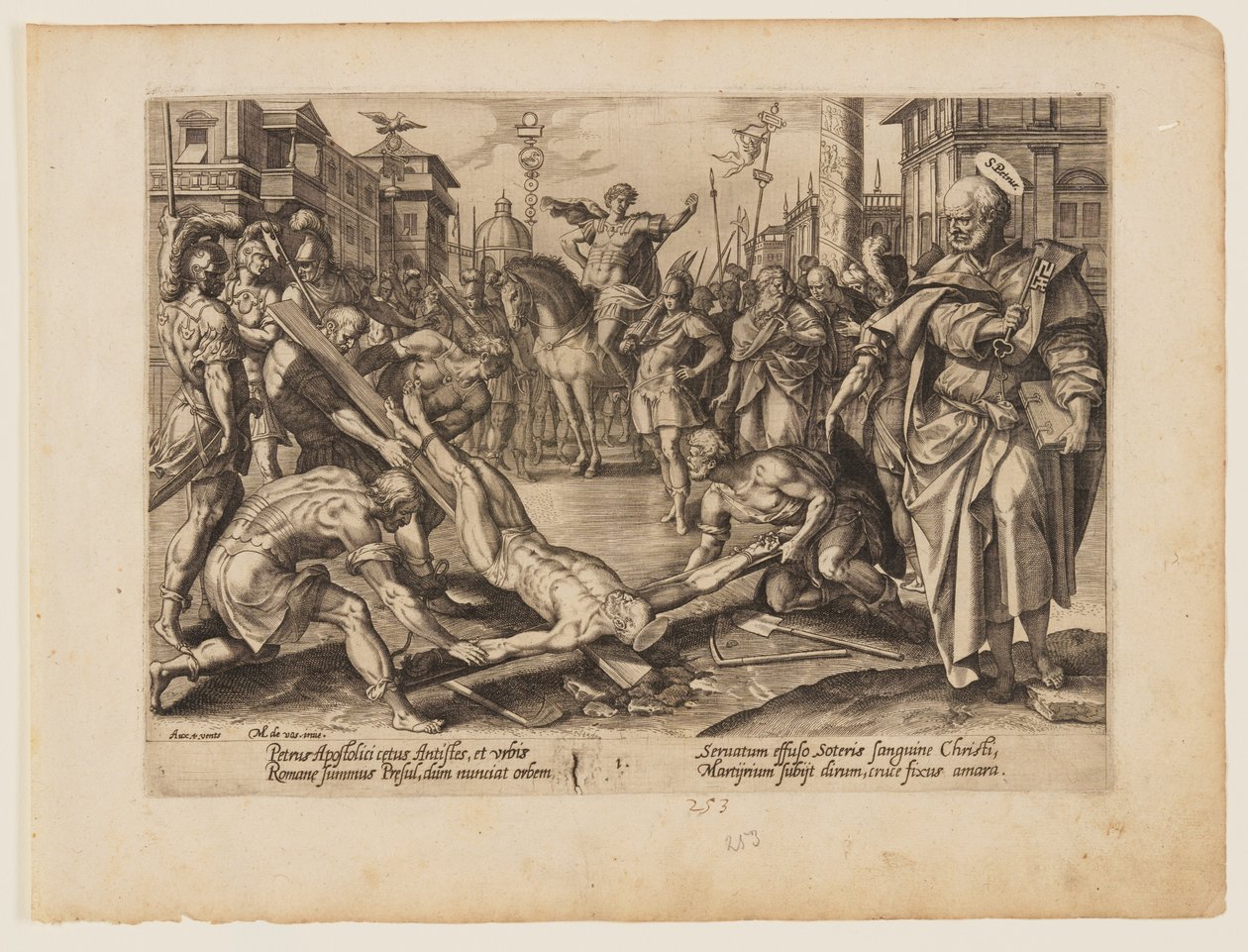 Męczeństwo świętego Piotra, z Męczeństwo Chrystusa i Apostołów autorstwa Hendrick Goltzius