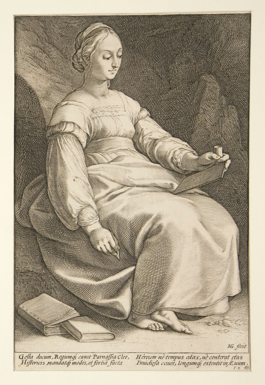 Dziewięć Muz: Clio, nr 4 z serii 9 autorstwa Hendrick Goltzius