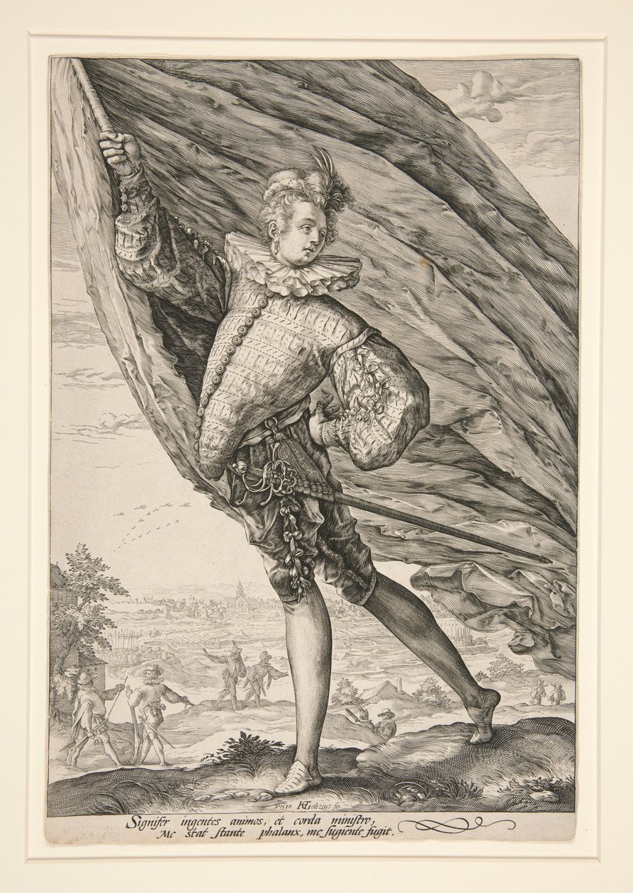 Sztandarowy, zwrócony w lewo autorstwa Hendrick Goltzius
