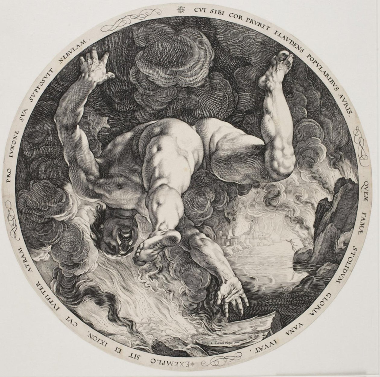 Cztery hańby - Ixion autorstwa Hendrick Goltzius