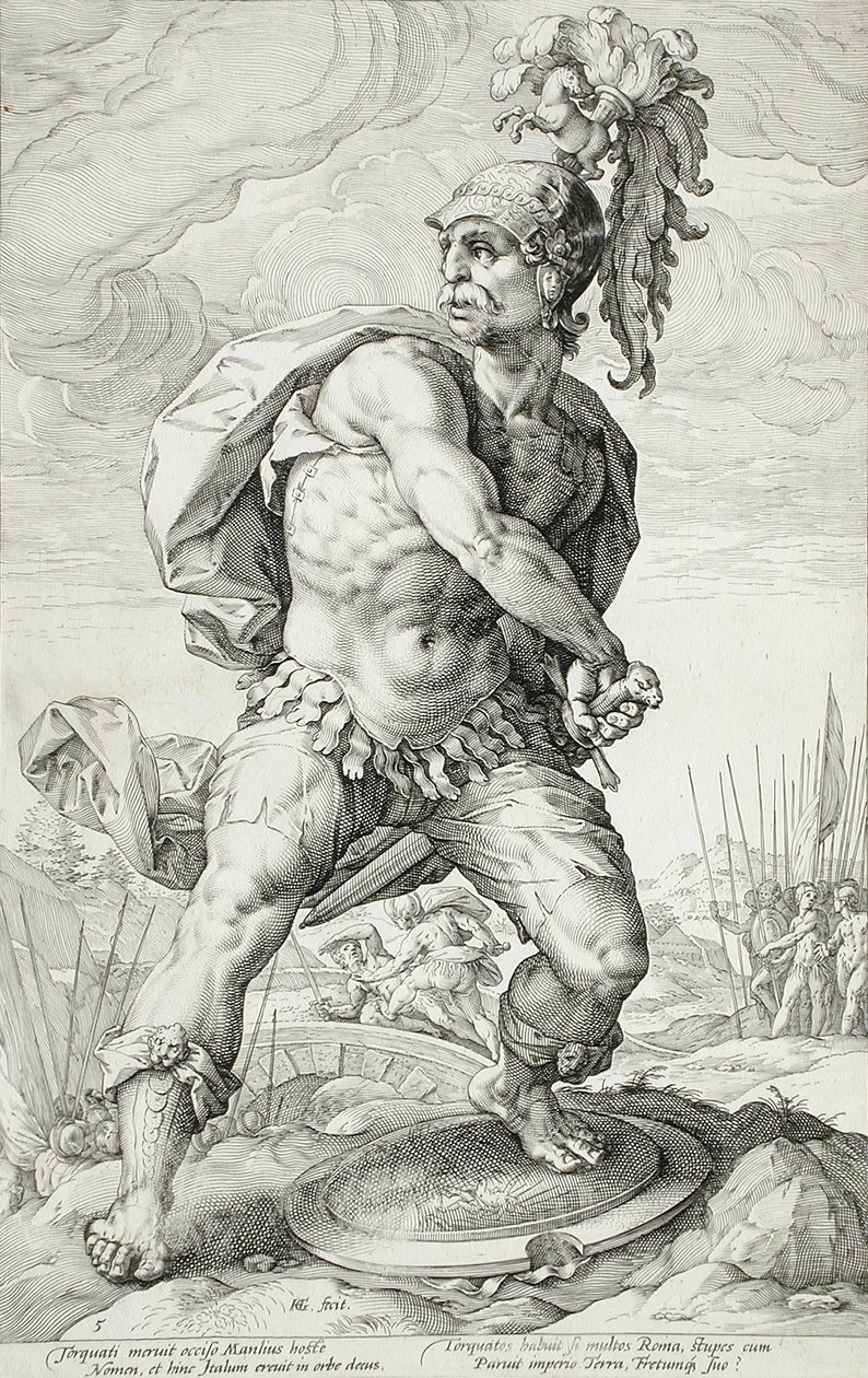 Tytus Manliusz Torkwatus autorstwa Hendrick Goltzius