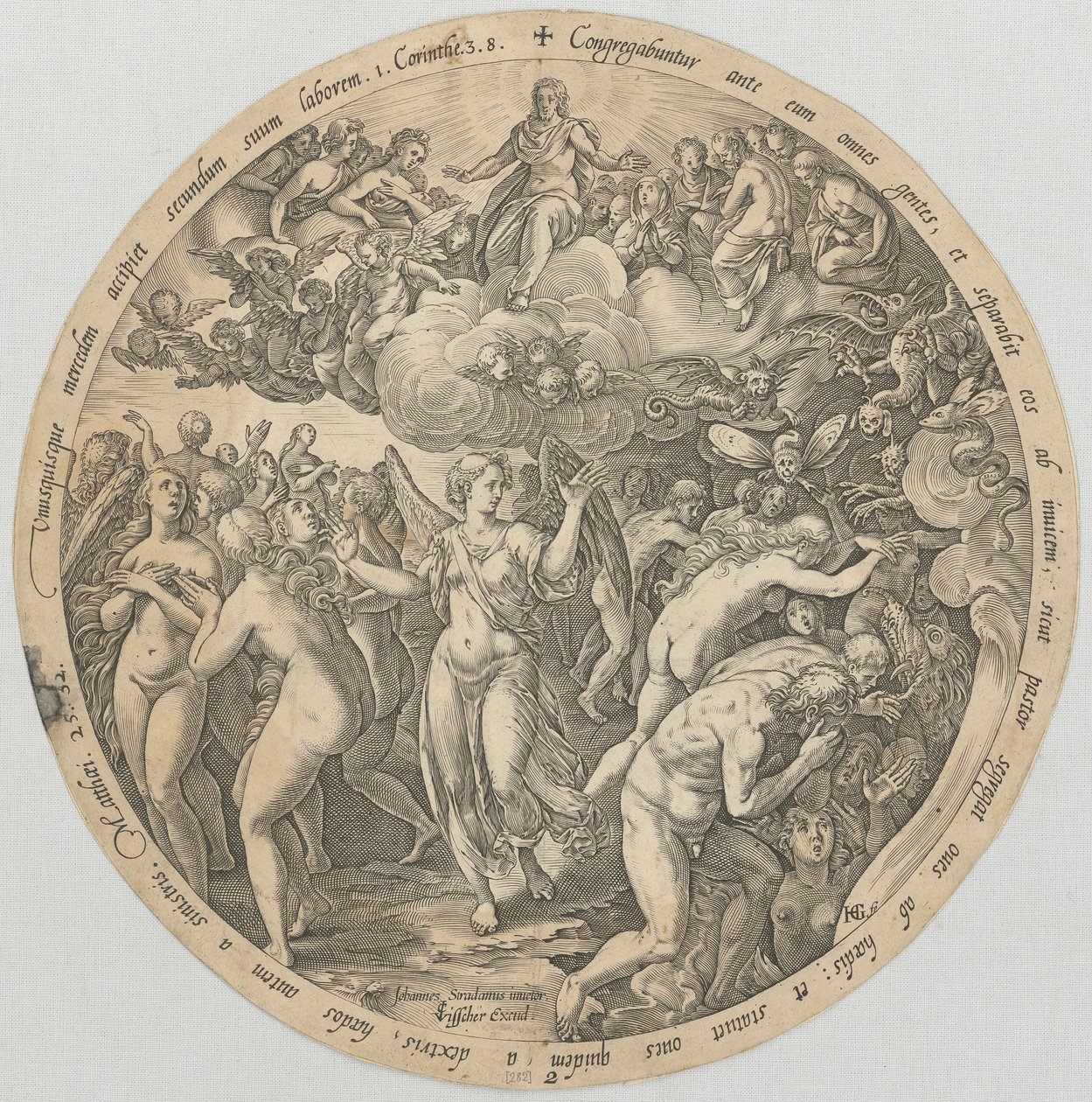 Oddzielenie sprawiedliwych od niesprawiedliwych, strona 2 z cyklu „Cztery rzeczy ostateczne” autorstwa Hendrick Goltzius