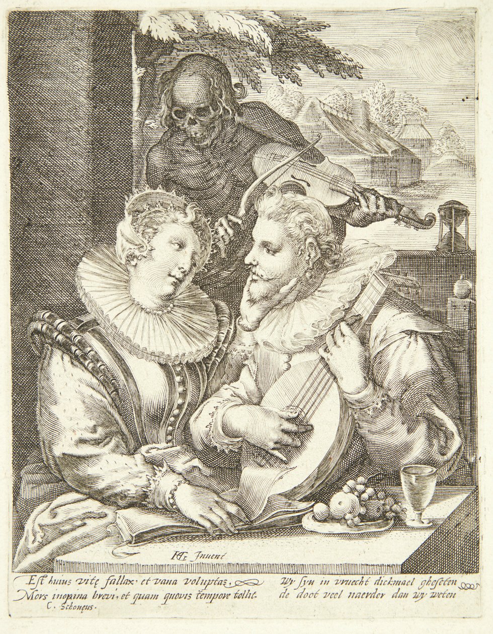 Śmierć nawiedziła młodą parę autorstwa Hendrick Goltzius