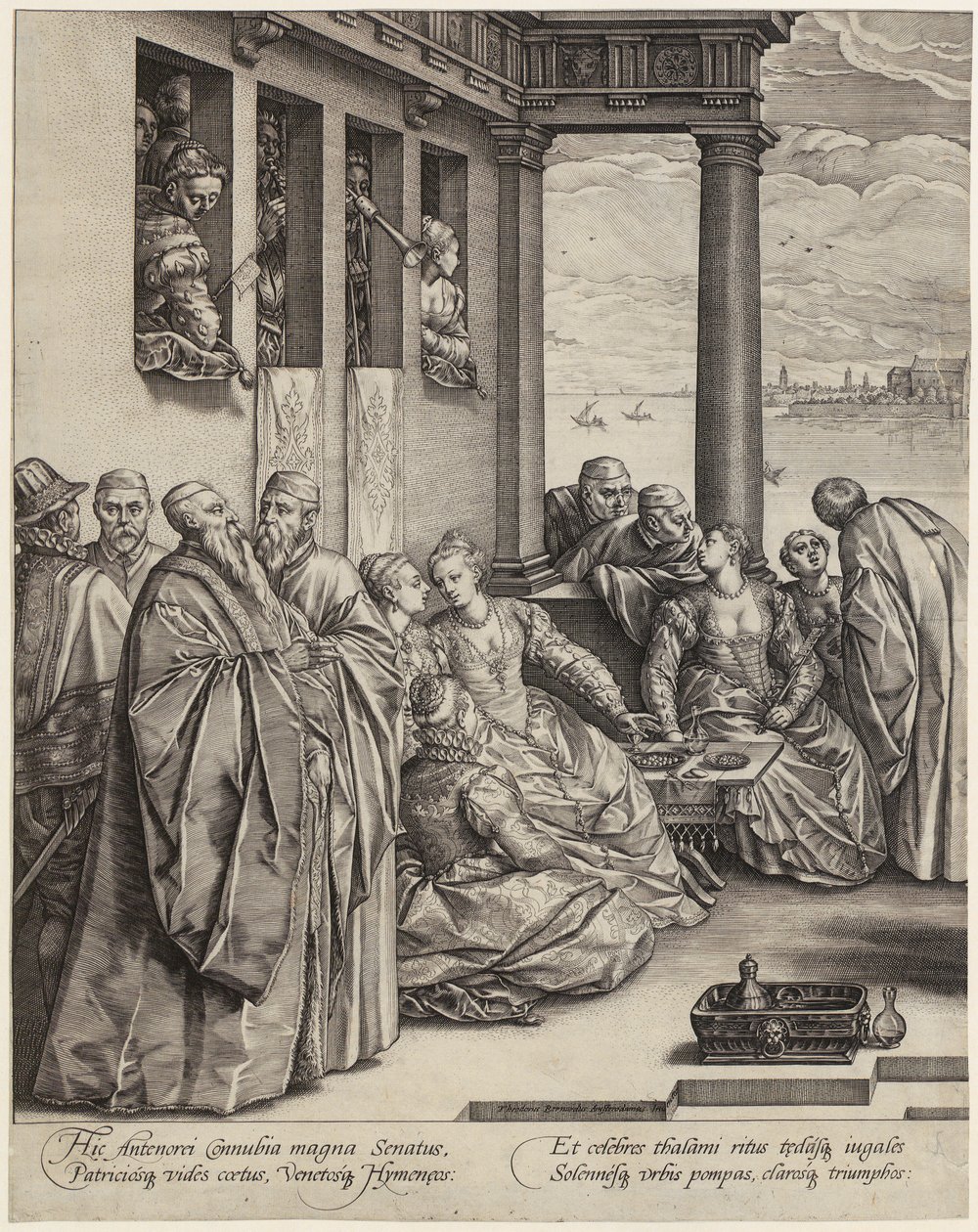 Ślub wenecki [lewa połowa kartki] autorstwa Hendrick Goltzius