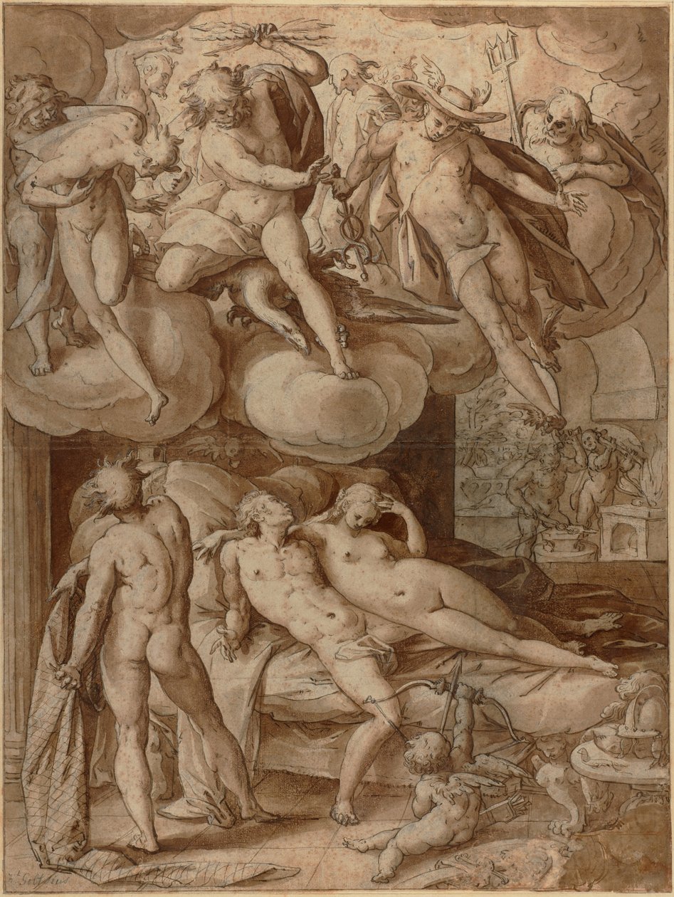 Wenus i Mars zaskoczeni przez Wulkana autorstwa Hendrick Goltzius
