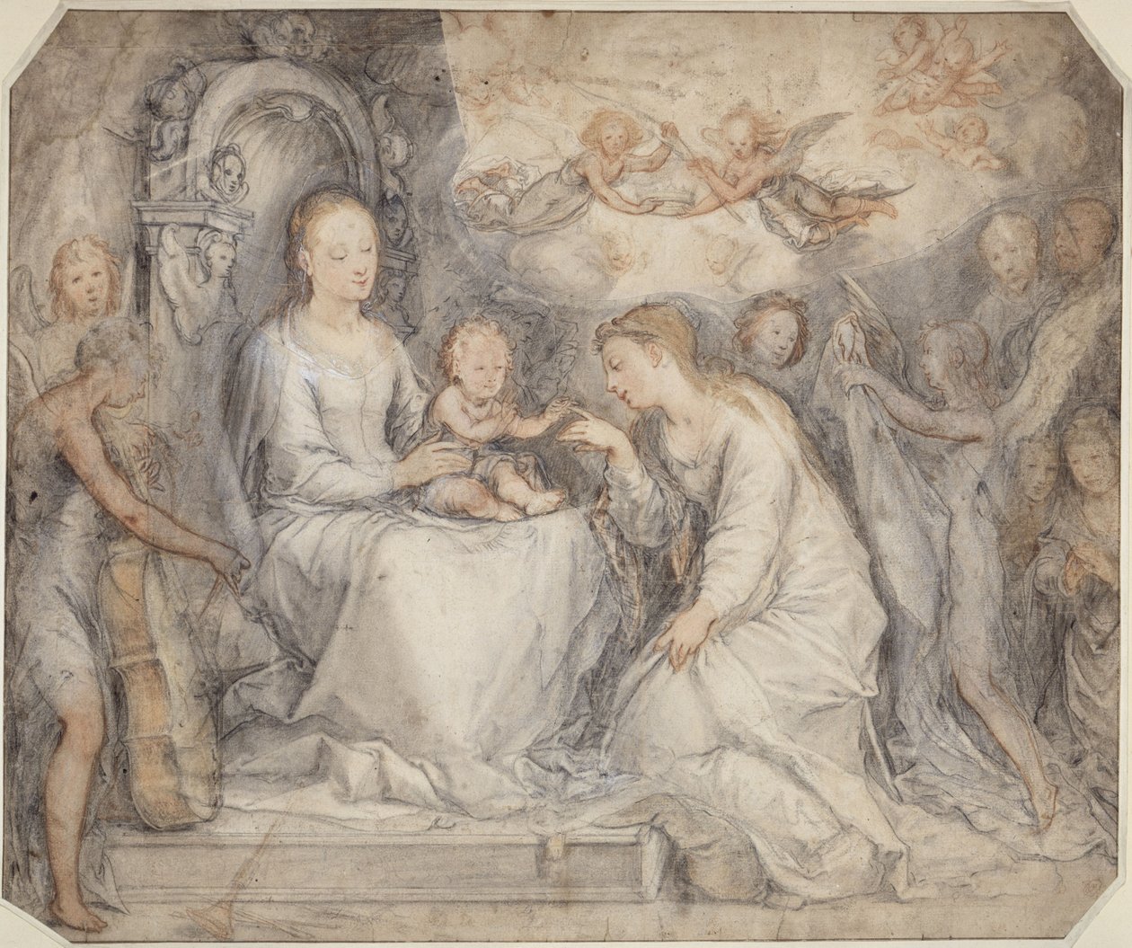 Zaślubiny świętej Katarzyny autorstwa Hendrick Goltzius