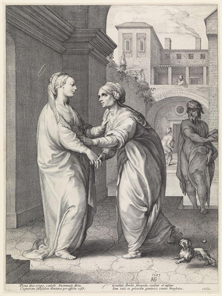 Nawiedzenie, Maria i jej kuzynka Elżbieta autorstwa Hendrick Goltzius