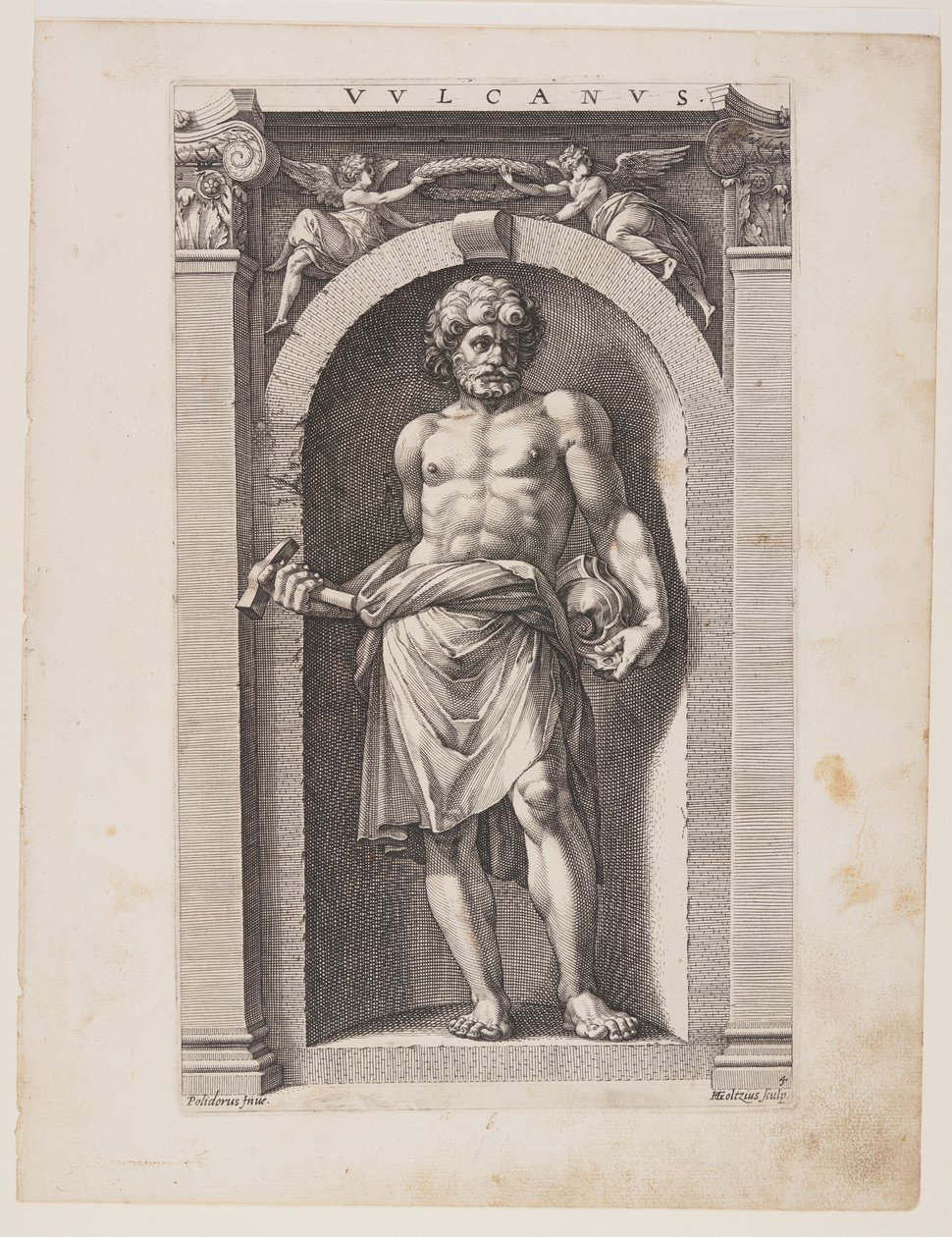 Vulcanus, z Ośmiu pogańskich bogów autorstwa Hendrick Goltzius