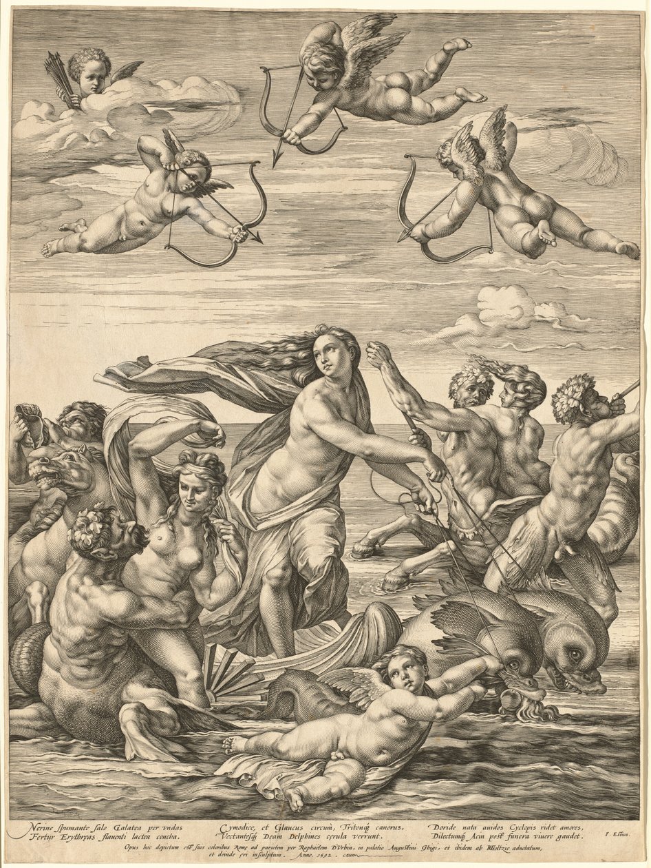 Triumf Galatei autorstwa Hendrick Goltzius after Raphael