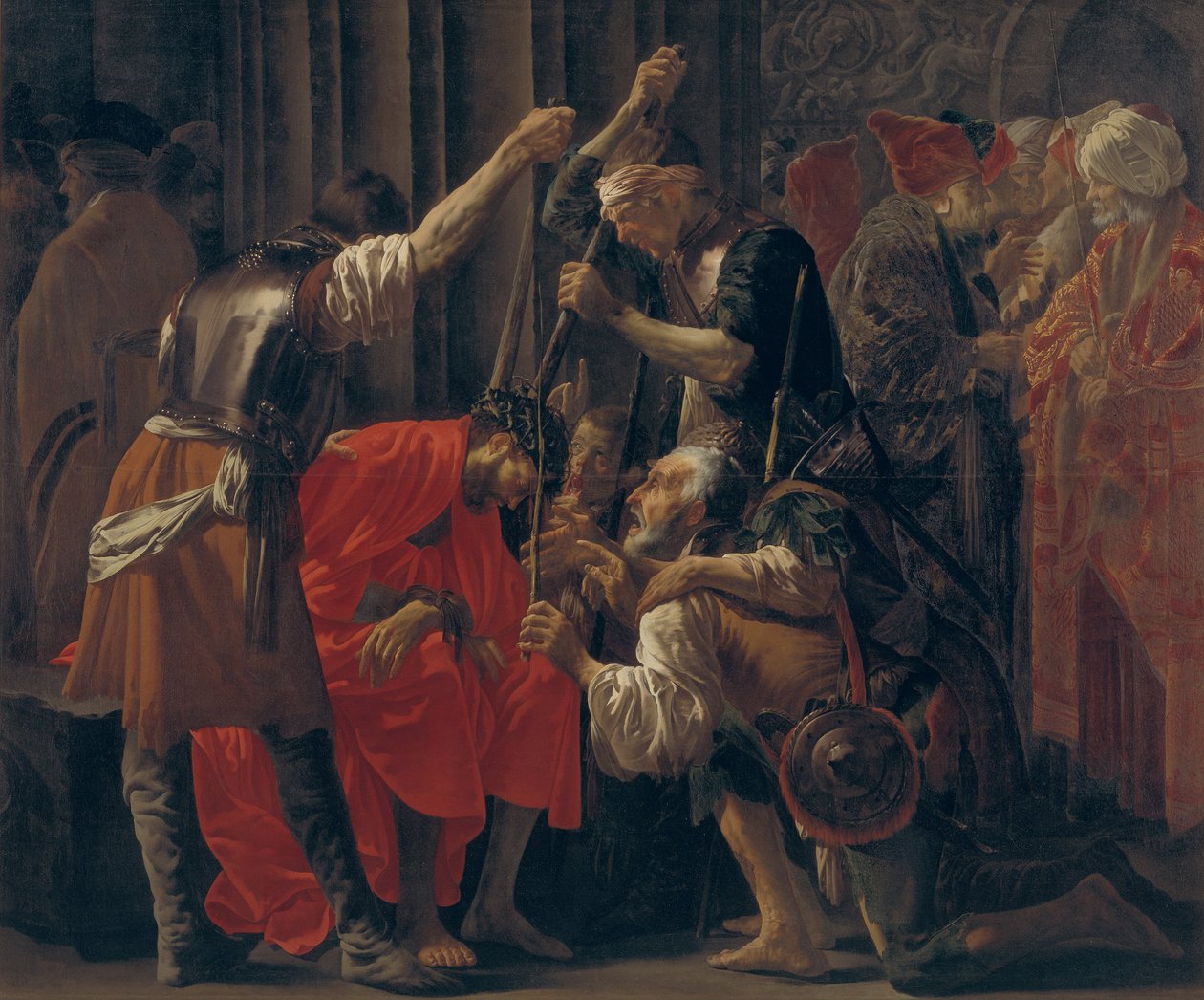 Chrystus ukoronowany cierniem, 1620 autorstwa Hendrick Jansz Terbrugghen