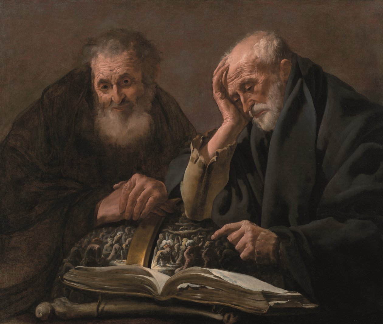 Demokryt i Heraklit, ok. 1930 r. 1619-20 (olej na płótnie) autorstwa Hendrick Jansz Terbrugghen