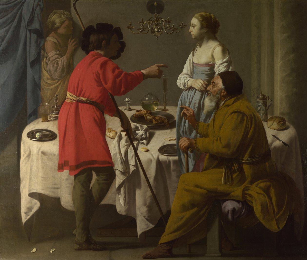 Jakub wytyka Labanowi, że dał mu Leę w miejsce Racheli, 1627 autorstwa Hendrick Jansz Terbrugghen