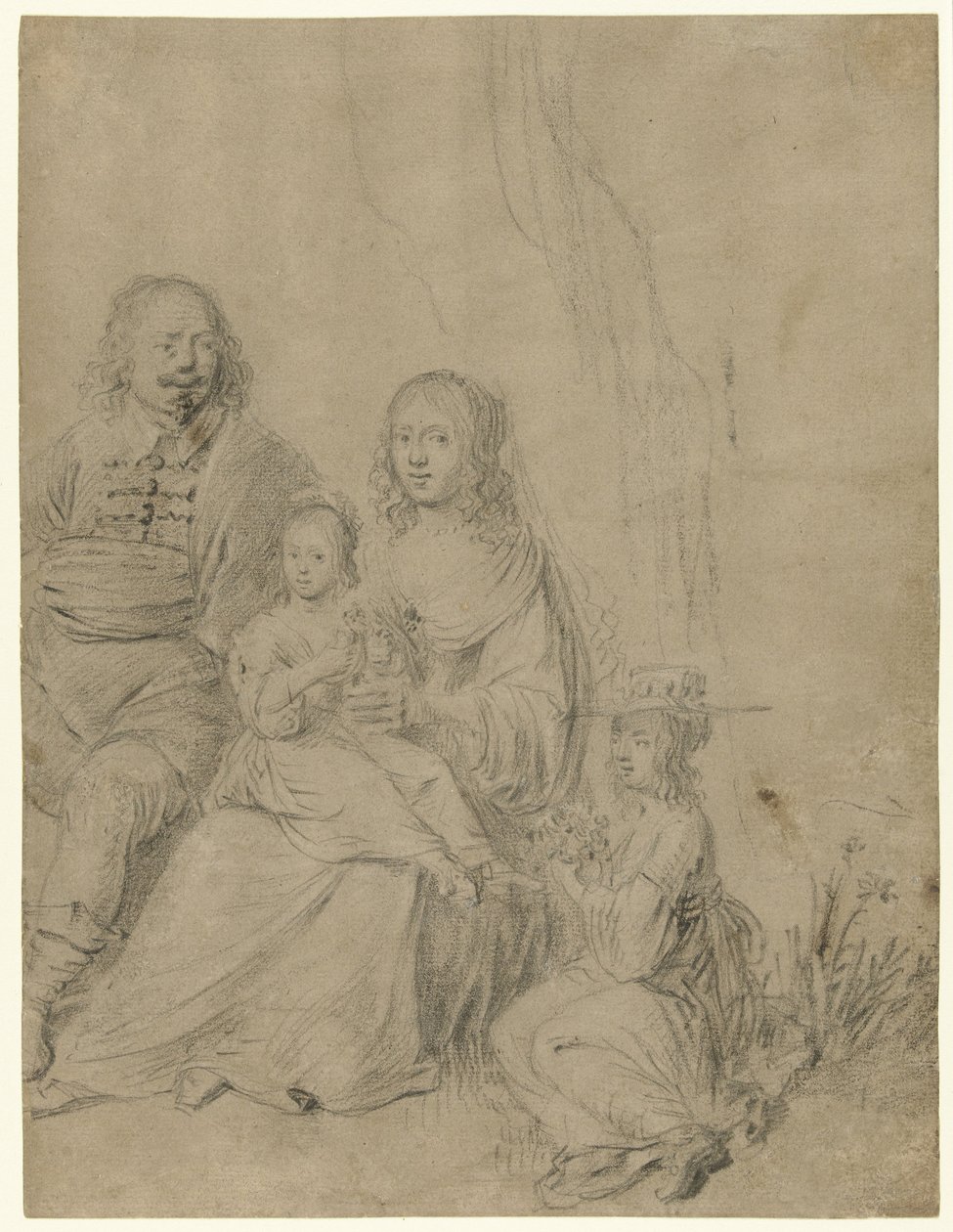 Grupa rodzinna składająca się z rodziców i dwóch córek autorstwa Hendrick Martensz. Sorgh (attributed to)